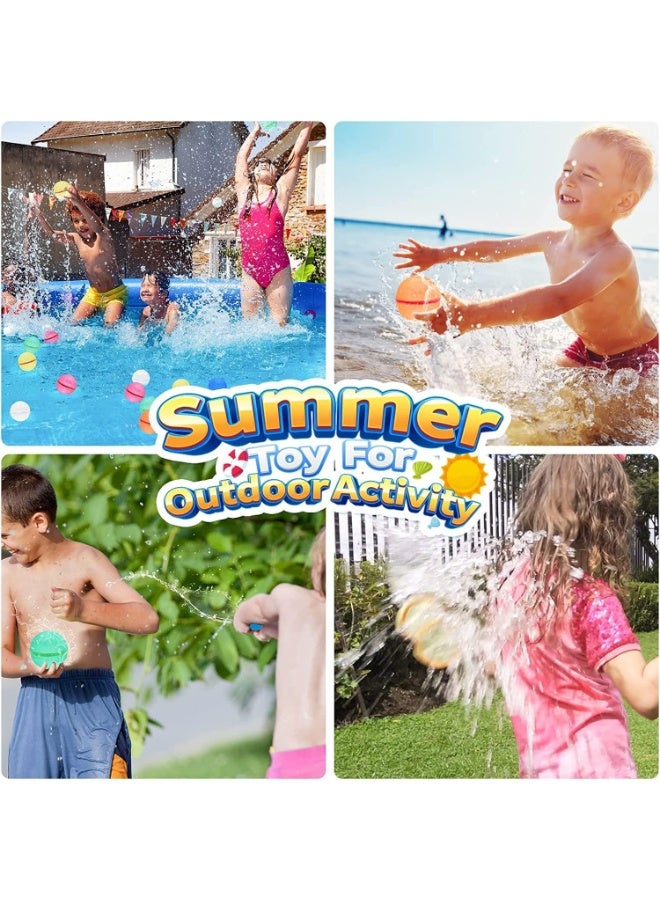 Water Balloons Reusable 25 PCS Soft Silicone Water Splash Ball for Kids School Self-Sealing Refillable Water Ballfor Kids Adults Fun Water Fight Game Summer Swimming Pool Party Supplies - Image 4